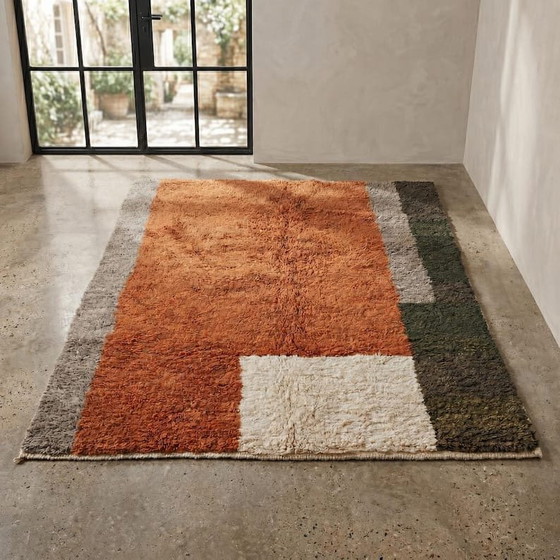 Alfombra de lana natural tejida a mano con coloridos diseños, 2,5 x 2,5 m – Aime Té, Wool (photo 7 of 7)