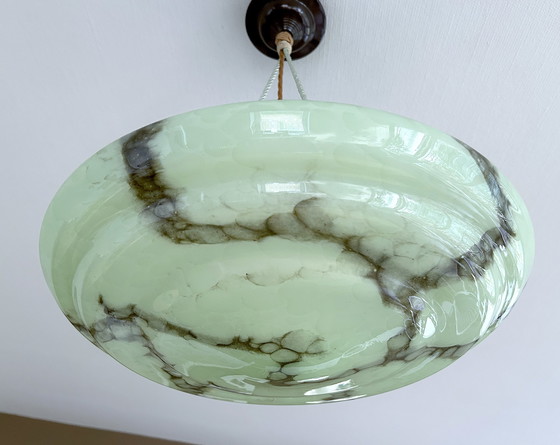 Image 1 of Art Deco Glas & Bakeliet Hanglamp