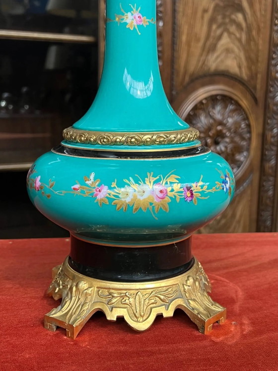 Lampada. Raro colore turchese. Porcellana, bronzo dorato. – Lampade da tavolo, Porcelain (photo 4 of 6)