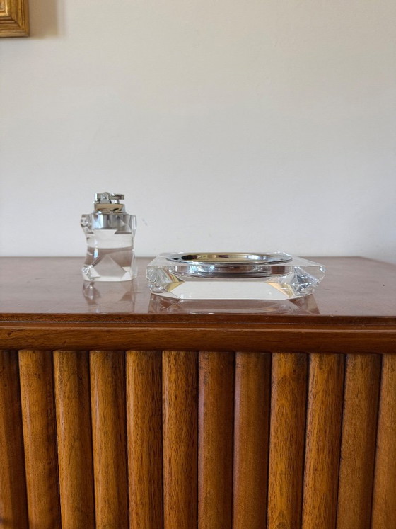 Set da fumo Hollywood Regency in Lucite, Italia 1970, Oggetti decorativi, Plexiglass, Trasparente (foto 6 di 10)