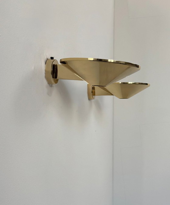 Image 1 of Paire d'appliques murales laiton massif, France, 1970