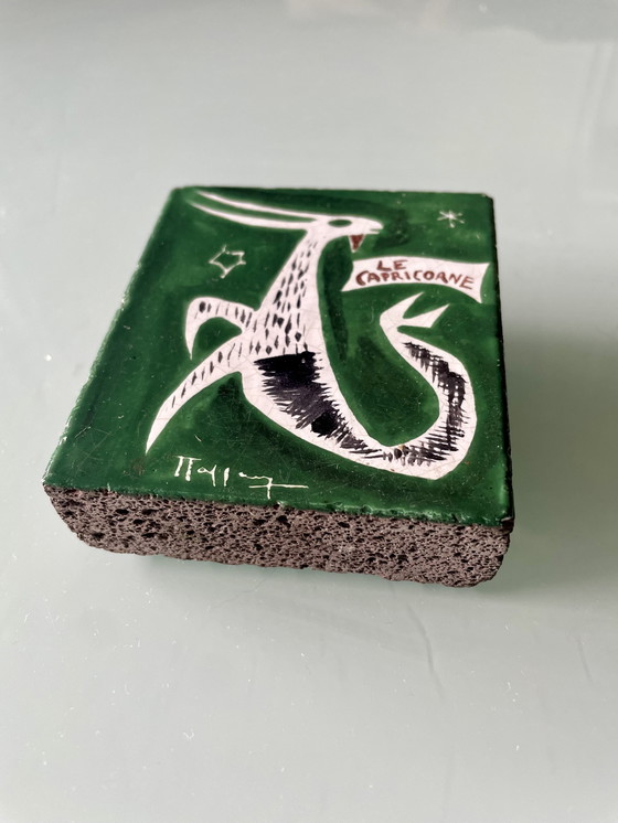 Image 1 of Azulejo de lava esmaltado Jean Jaffeux