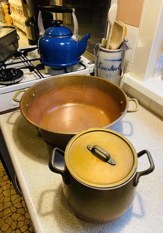 Image 1 of French jam bowl. Marmite pan