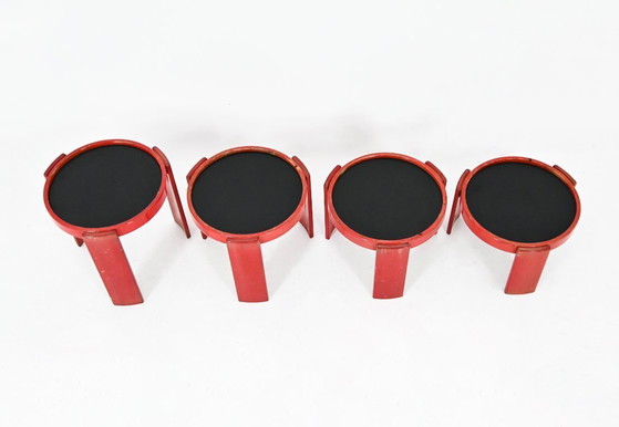 Image 1 of Set van 4 tafels, model 780, ontworpen door Gianfranco Frattini voor Cassina, jaren 60.