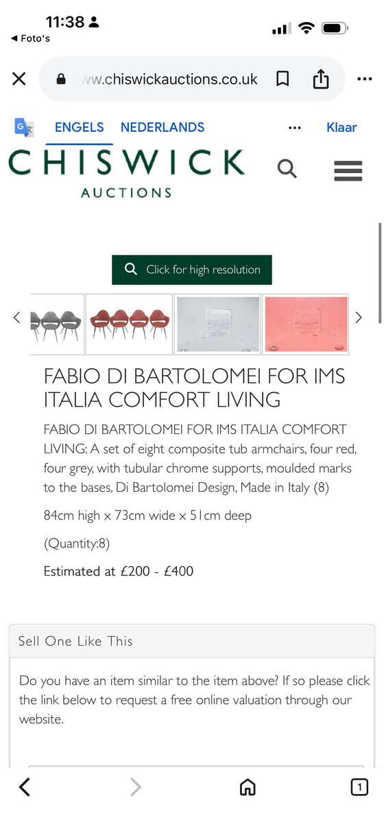 Image 1 of Set of 4 vintage design chairs, designed by Fabio Di Bartolomei for IMS Italia in the 1970s.