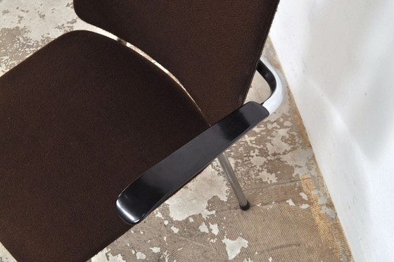 Image 1 of Vintage buisframe stoelen met bakelieten armleuningen, set van 4