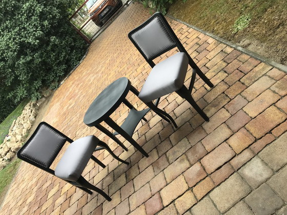 Sedie da pranzo Art Déco con tavolo, anni '20, set di 3 – Set da pranzo, Art Deco (photo 2 of 7)