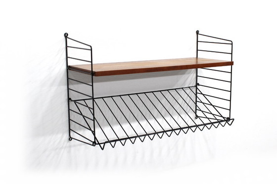 Image 1 of wie neu! Vintage Teak String Regal Nisse Strinning Mid Century Zeitungsablage 60er 70er #6