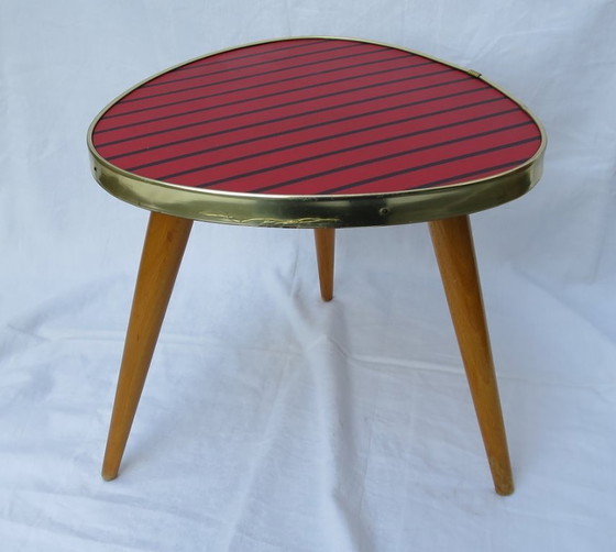 Image 1 of Mesa con forma de riñón, mesa auxiliar, mesa para flores, trípode, taburete para flores de 3 patas, banco para flores