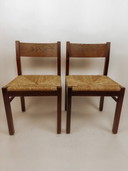 2 chaises de salle à manger vintage en bois de wengé