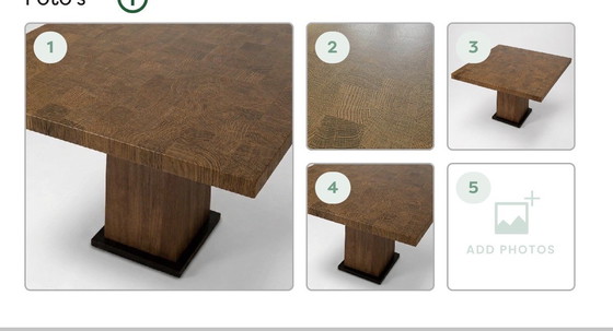 Image 1 of Table de salle à manger carrée Van Rossum en bois de bout