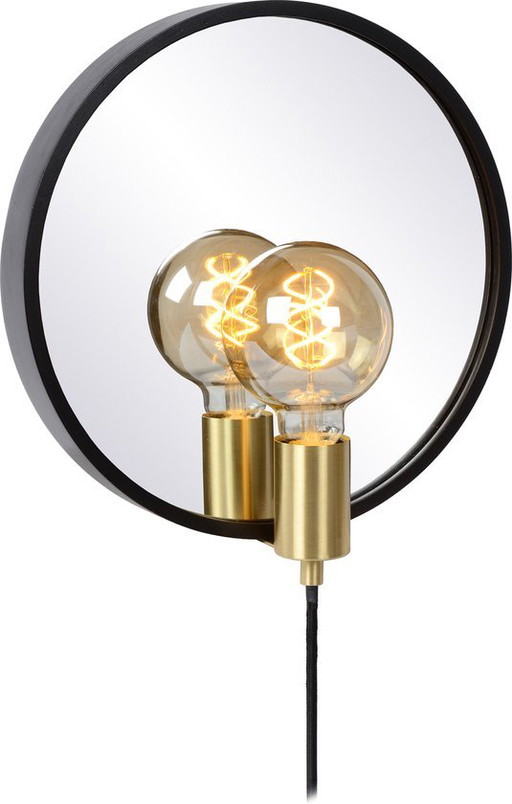 Lucide REFLEX Spiegelleuchte - Ø 31 cm - 1xE27 - Schwarz