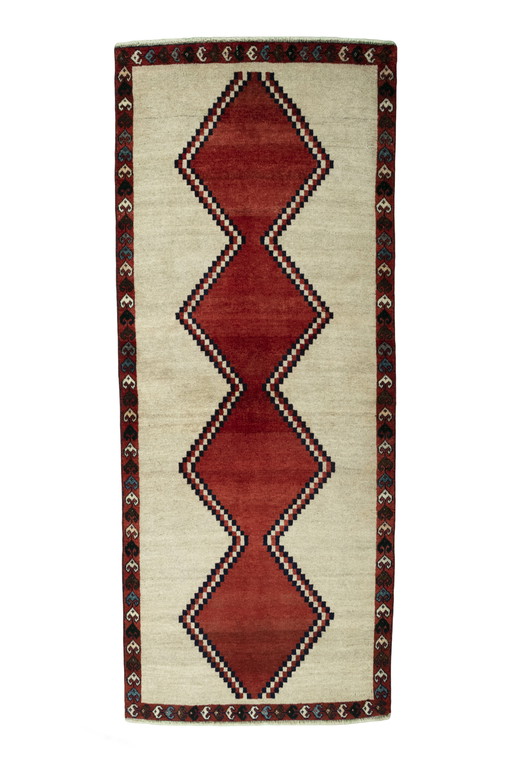 Hand-knotted Gabbeh nomadic rug - 240 X 99 Cm