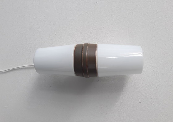 Image 1 of Porseleinen vintage wandlamp van Ifö Electric met 2 lichtpunten, groene jaren 60 lamp  ontworpen door Sigvard Bernadotte