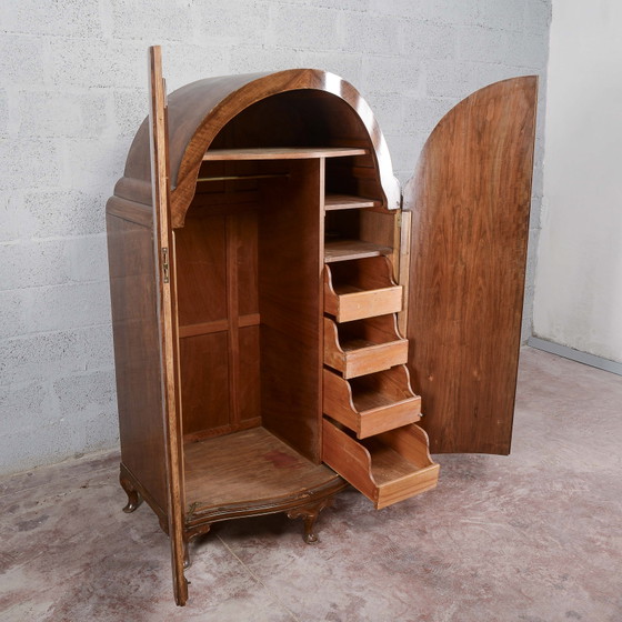 Art Deco Two-Door Wardrobe with Shelves and Drawers – Wood (photo 7 of 18)