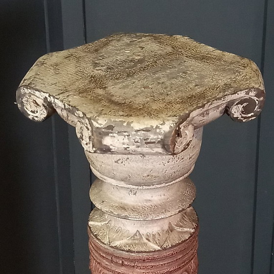 French vintage pedestal in a classic style, Column, Wood, Beige, Klassiek (photo 14 of 14)