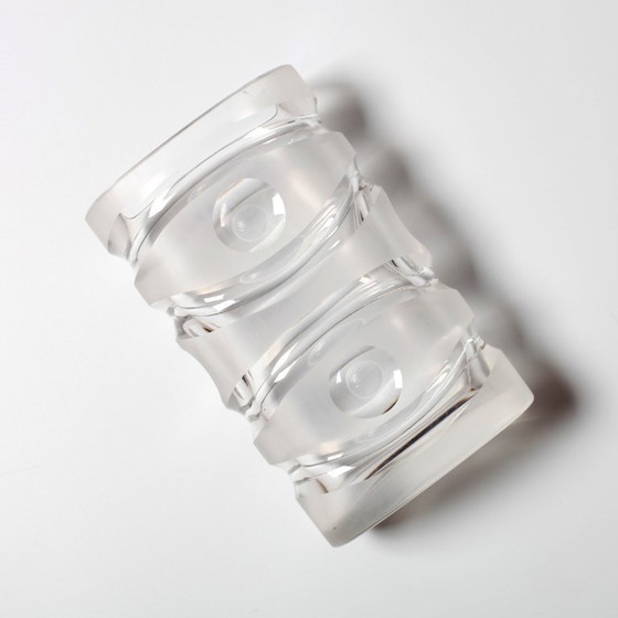 Image 1 of Mid-Century Iced Crystal Glass Vase: Peill & Putzler, Germany, 1960s