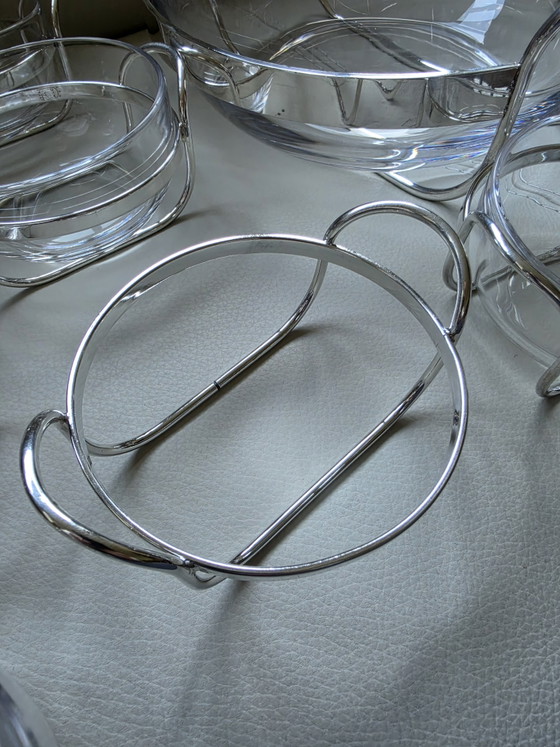 Set da punch PM Italy di 14 pezzi in argento placcato e vetro, stile Mid-Century Modern (anni '70) (photo 8 of 15)