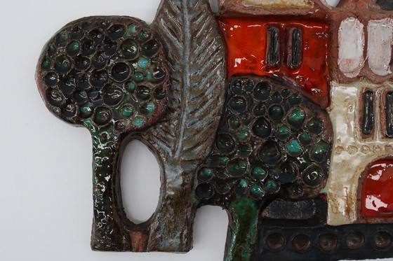 Image 1 of Ceramic Wall Plaquette by the Belgian Artist Elisabeth Vandeweghe for Amphora, 1960s
