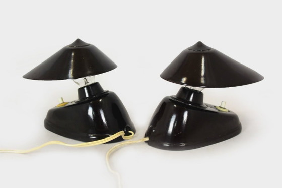 Image 1 of Bauhaus Bakelite Table Lamps from Esc, 1940s, Set of 2