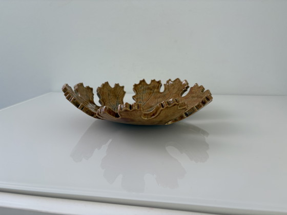 Image 1 of Retro 70s naturalistic bowl in the shape of an oak leaf