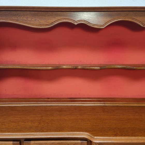 Image 1 of Vintage Louis XV dressoir wandkast buffetkast keukenkast met bordenrek 