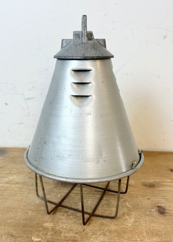 Image 1 of Grey Industrial Aluminium Cage Pendant Lamp, 1970s
