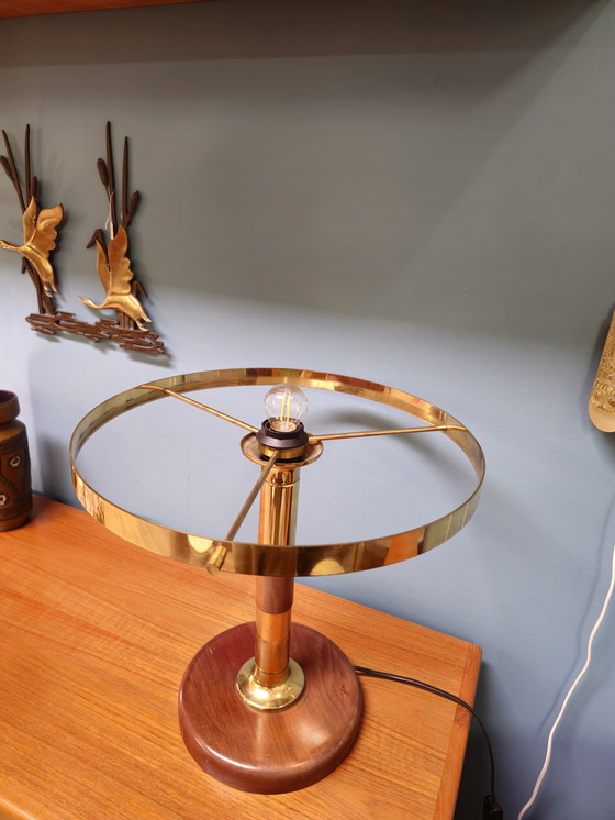 Image 1 of Lampada da tavolo vintage Temde Leuchten Lampada da scrivania in ottone teak