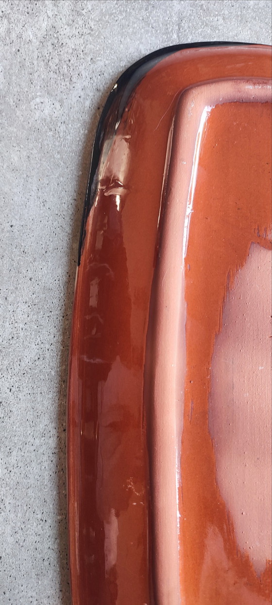 Image 1 of Plat allongé signé Thomas Buxó  atelier Atzana céramique moderniste 