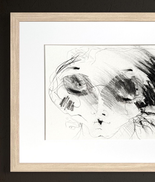 Robert Detheux - Magnifique portrait surréaliste - Vendu encadré 