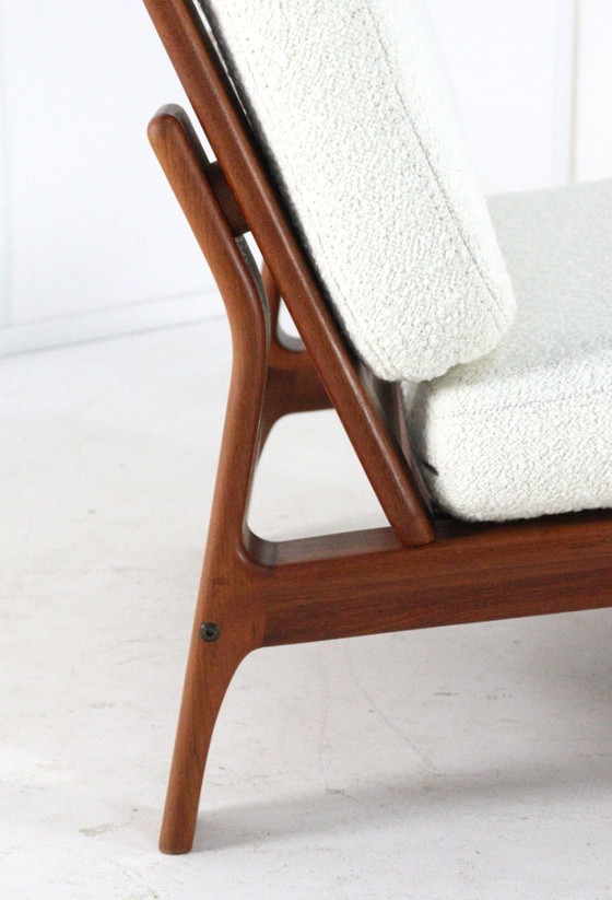 Image 1 of Gruppo di sedute comfort 'Nimtofte' | 4 poltrone + poggiapiedi vintage danese