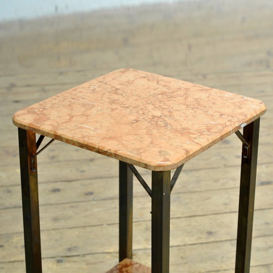 Image 1 of Französischer Beistelltisch aus Marmor und Messing, um 1920
