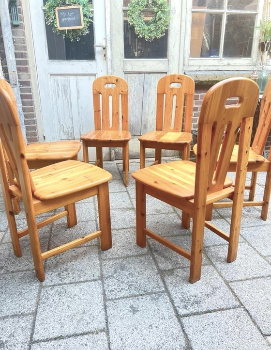 Image 1 of Ensemble de 6 chaises de salle à manger Effezeta en pin