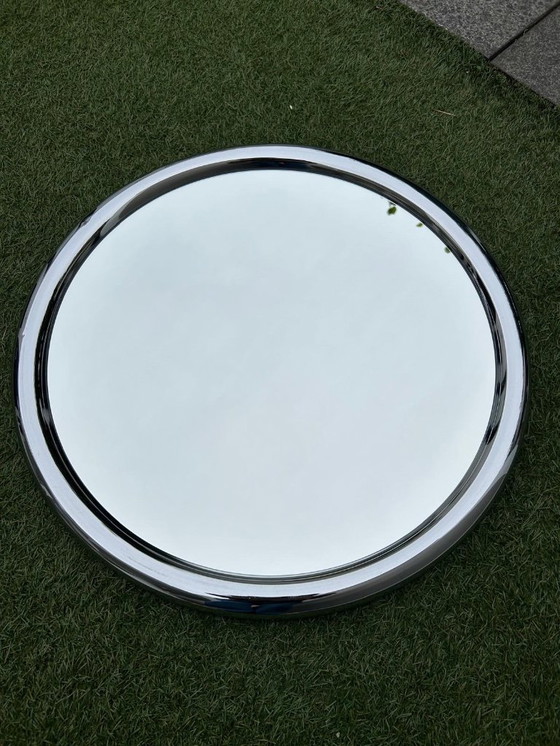Image 1 of Miroir vintage à cadre tubulaire chromé