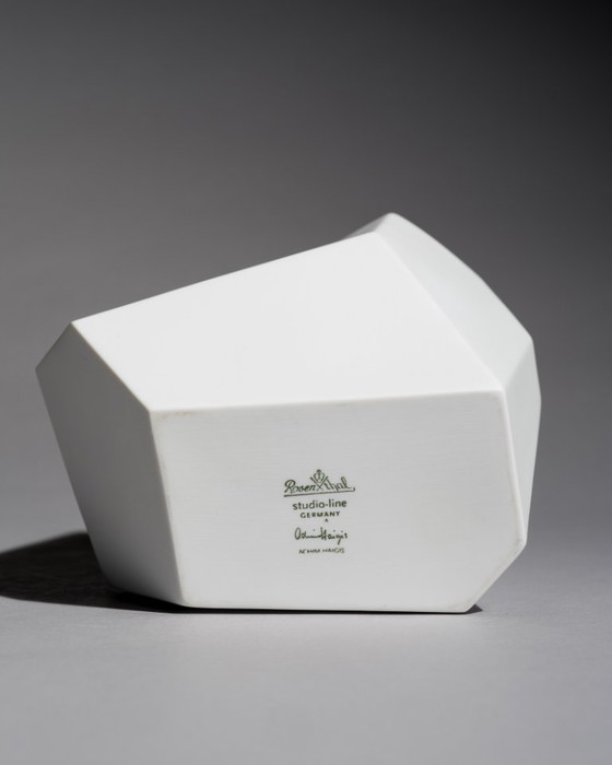 Image 1 of Vaso in porcellana bisquit Rosenthal TRIO di Achim Haigis Scultoreo e Geometrico