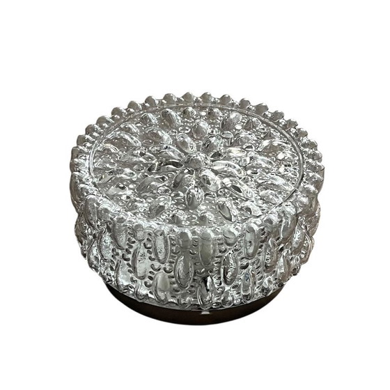 Petite Applique Murale Ronde Plafonnier en Verre Moulé Vintage 1970 1980 – Glass (photo 9 of 9)