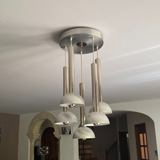 Image 1 of Hanglamp met watervaldesign in futuristische stijl. 1970.
