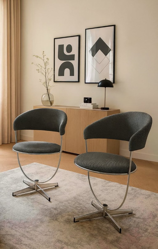 2 X Arne Dahléns Voor Dalum – eetkamerstoelen, Chrome (photo 2 of 15)