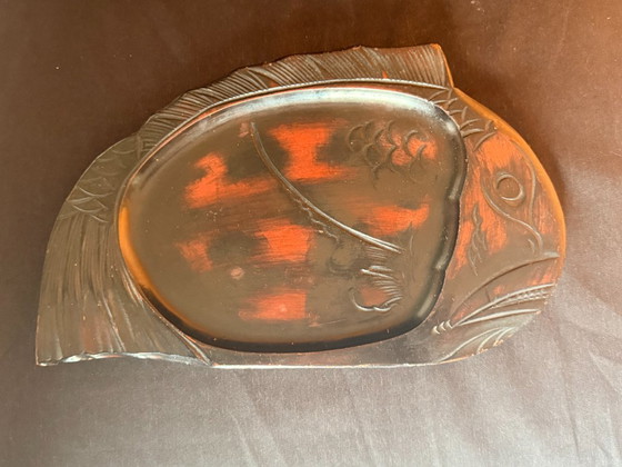 Vassoio Chinoiserie a forma di pesce, Accessori da tavola, Legno, Arancione (foto 2 di 8)
