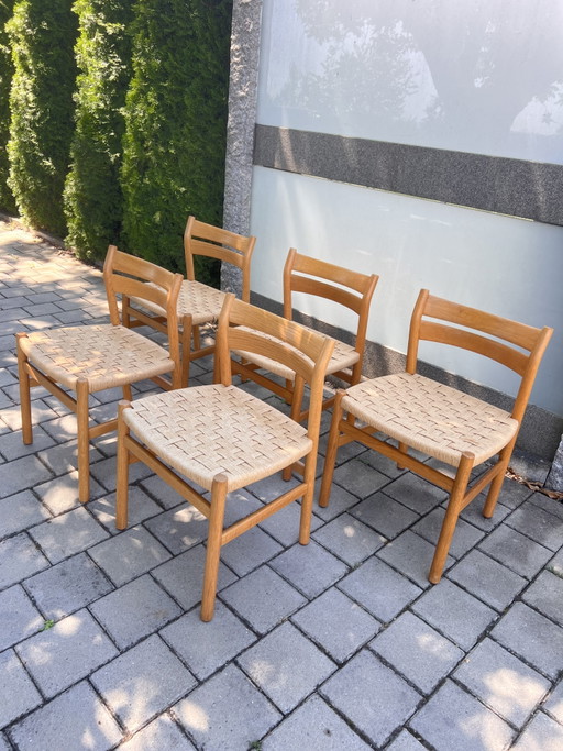 Set van 5 Vintage Mid Century Design Stoelen Børge Mogensen Deens Eiken