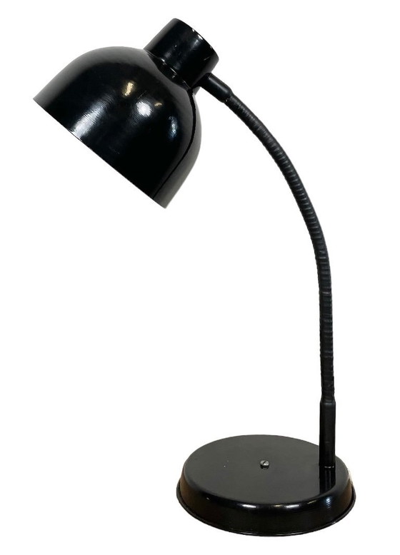 Image 1 of Black Industrial Gooseneck Table Lamp, 1960s
