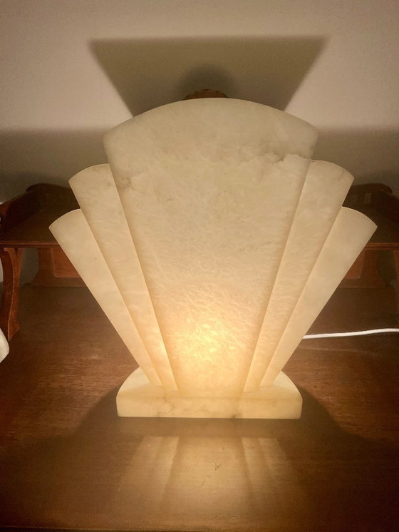 Image 1 of Lámpara de mediados de siglo de estilo Art Déco realizada en piedra italiana transparente