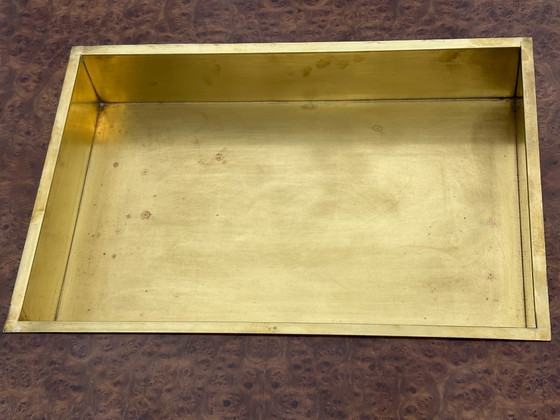 Willy Rizzo salontafel van wortelnotenhout en messing, 1970 – Brass (photo 4 of 10)