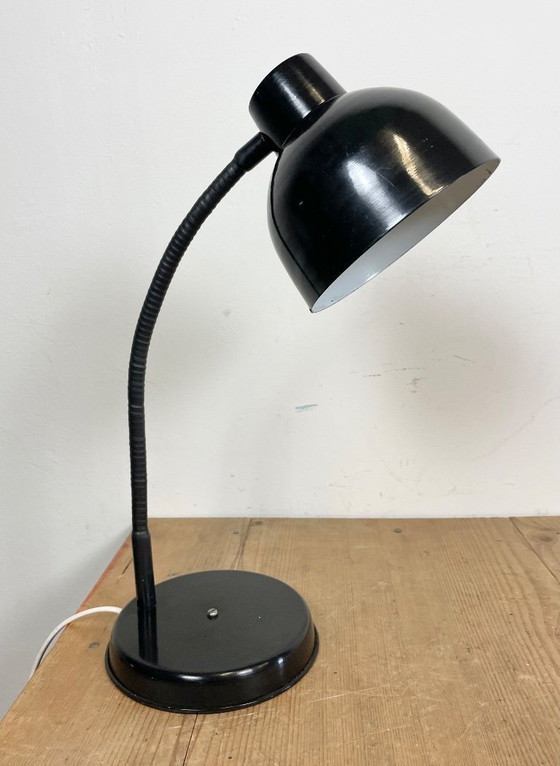 Image 1 of Black Industrial Gooseneck Table Lamp, 1960s