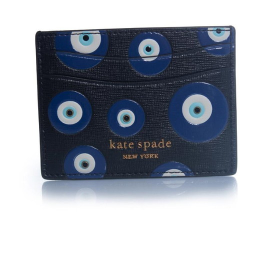 Kate Spade, leather card holder with eye print