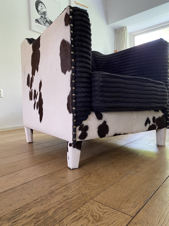 Image 1 of Armchair Upholstered With Cowhide