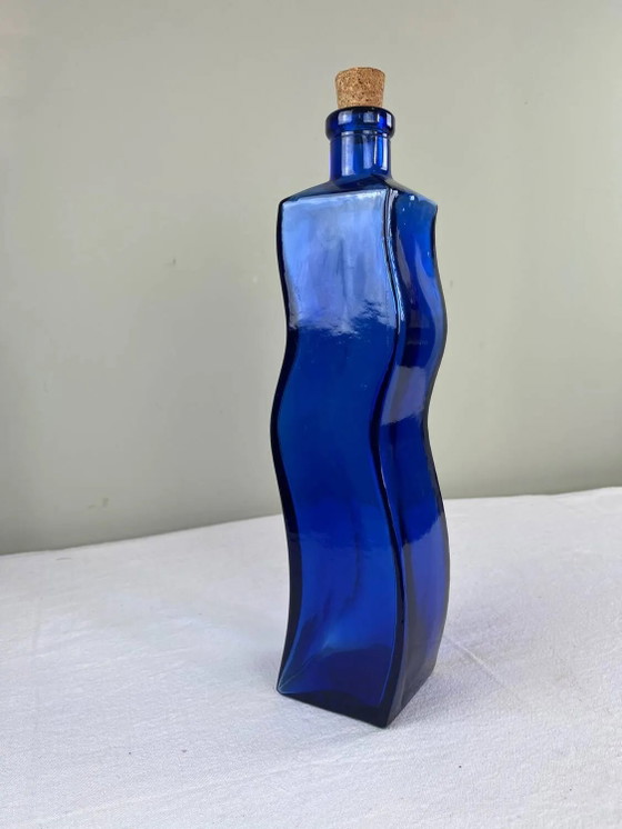 Große kobaltblaue Flasche – Gläser & Karaffe, Crystal, Glass (photo 6 of 9)