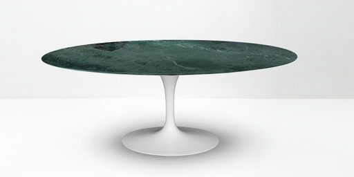Table à manger ovale originale Knoll Tulip (198) Alpi Verde brillant en état neuf !! Eero Saarinen – eettafels, Marble, Metal