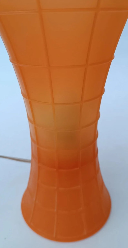 Birzi Table lamp by Carlo Forcolini for Luceplan 1980 silicone orange 