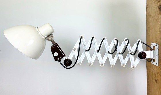 Image 1 of Lampada a forbice industriale della Germania dell'Est di VEB Zweckleuchtenbau Dresden, anni '50